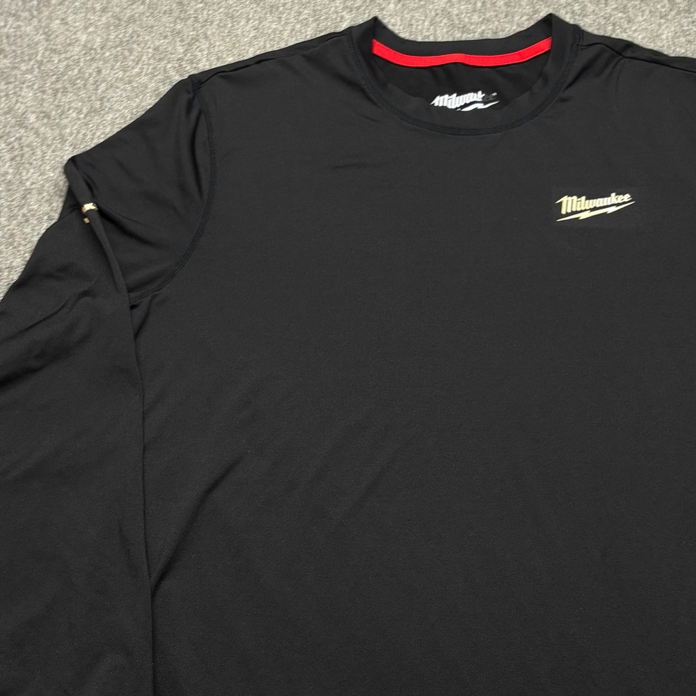 Milwaukee Workskin Mens XL Black Long Sleeve Performance Shirt Style 403 Logo